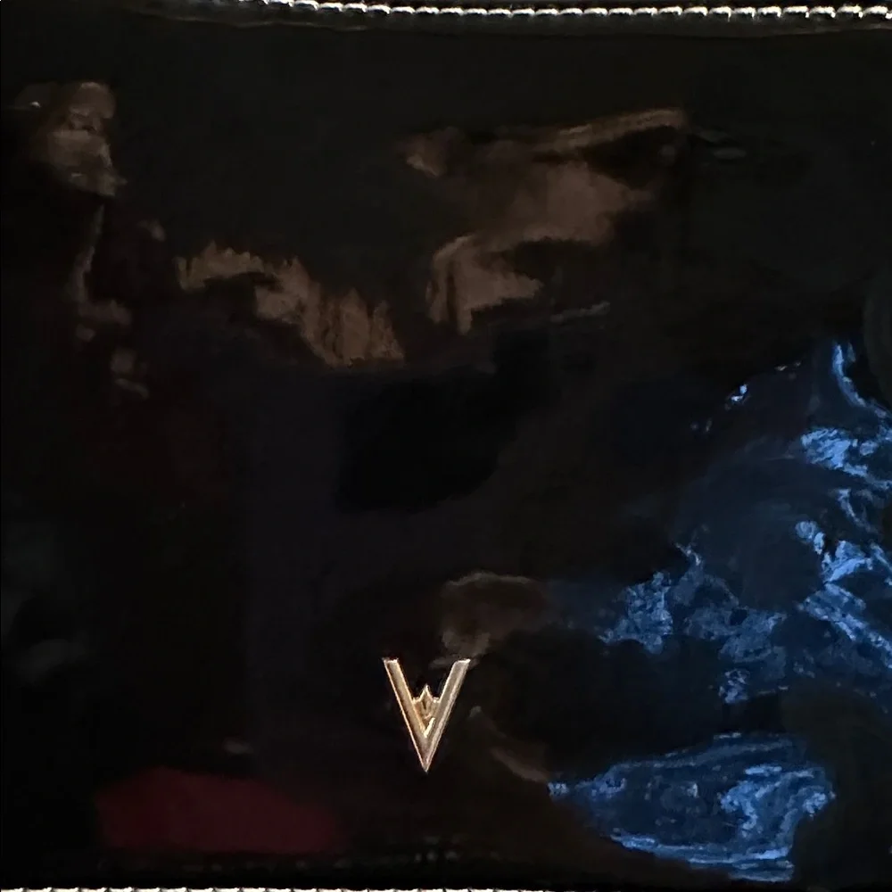 Vanessa Williams Black Patent Leather Square Box Camera Crossbody Bag
